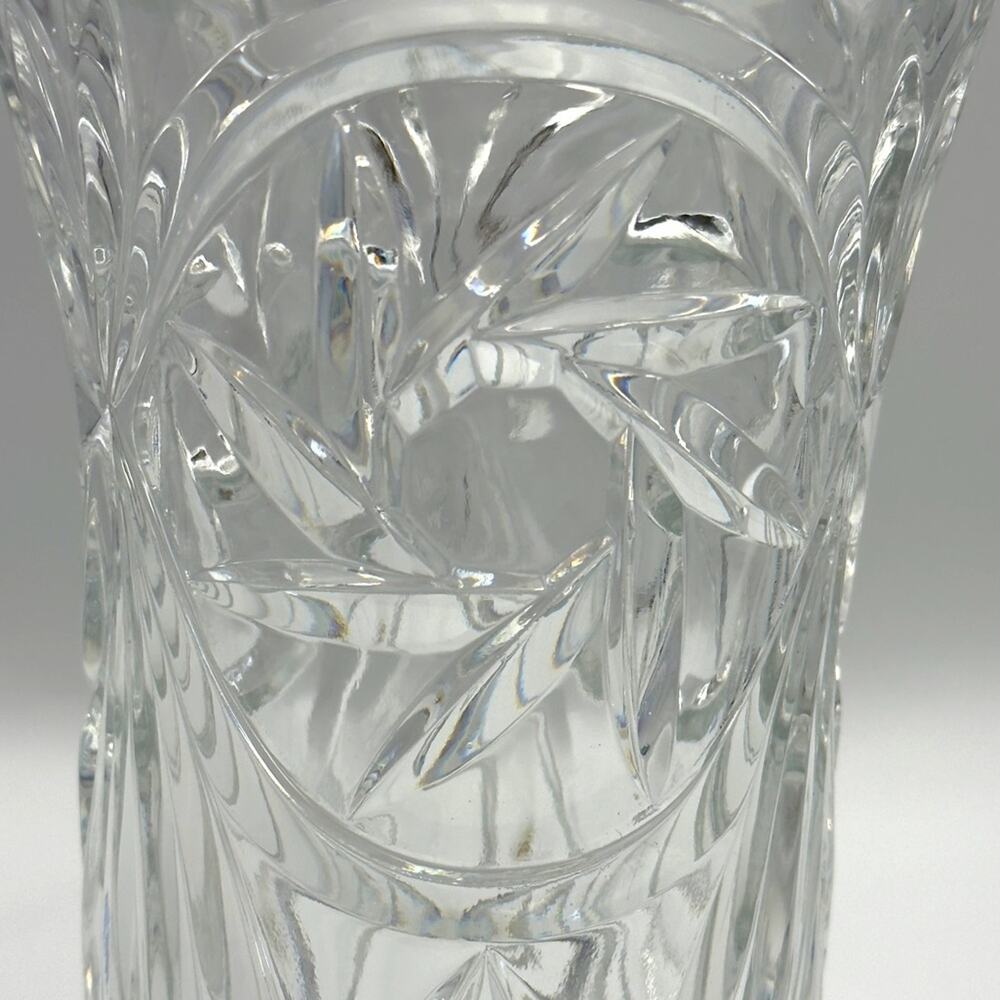 Antique ABP Hand-cut 24% Lead Crystal Glass Large Vase Handmade Vintage - Picture 4 of 10
